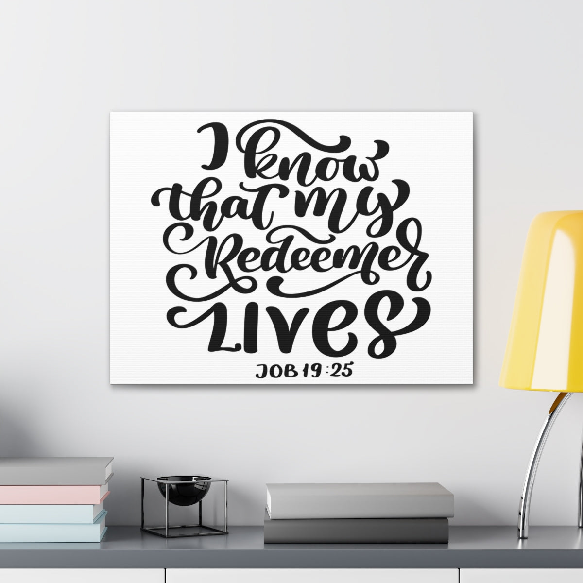 Scripture Walls My Redeemer Lives Job 19:25 Bible Verse Canvas Christian Wall Art Ready to Hang Unframed-Express Your Love Gifts