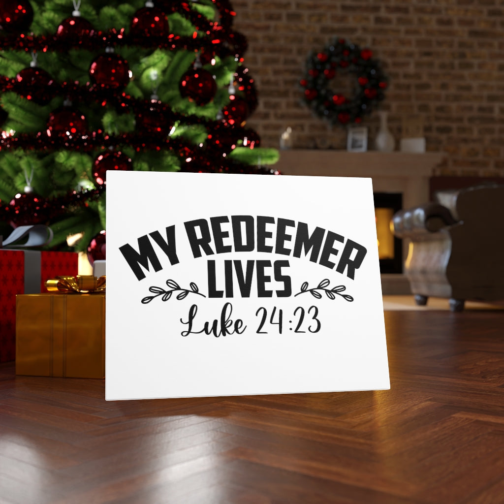Scripture Walls My Redeemer Lives Luke 24:23 Bible Verse Canvas Christian Wall Art Ready to Hang Unframed-Express Your Love Gifts