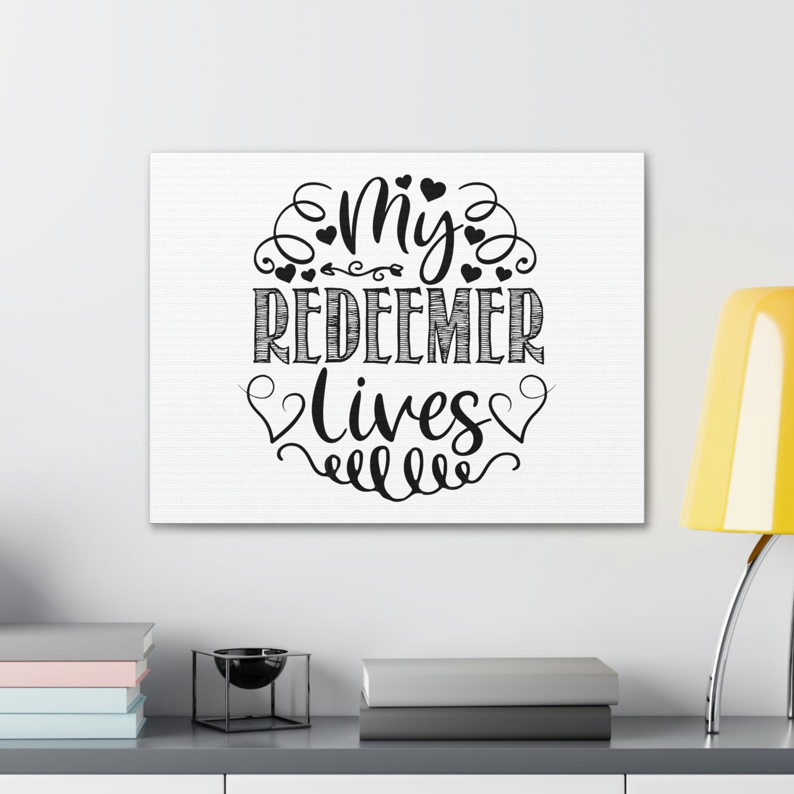 Scripture Walls My Redeemer Lives Proverbs 19:25 Hearts Christian Wall Art Print Ready to Hang Unframed-Express Your Love Gifts