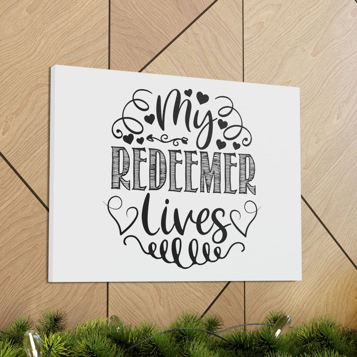 Scripture Walls My Redeemer Lives Proverbs 19:25 Hearts Christian Wall Art Print Ready to Hang Unframed-Express Your Love Gifts