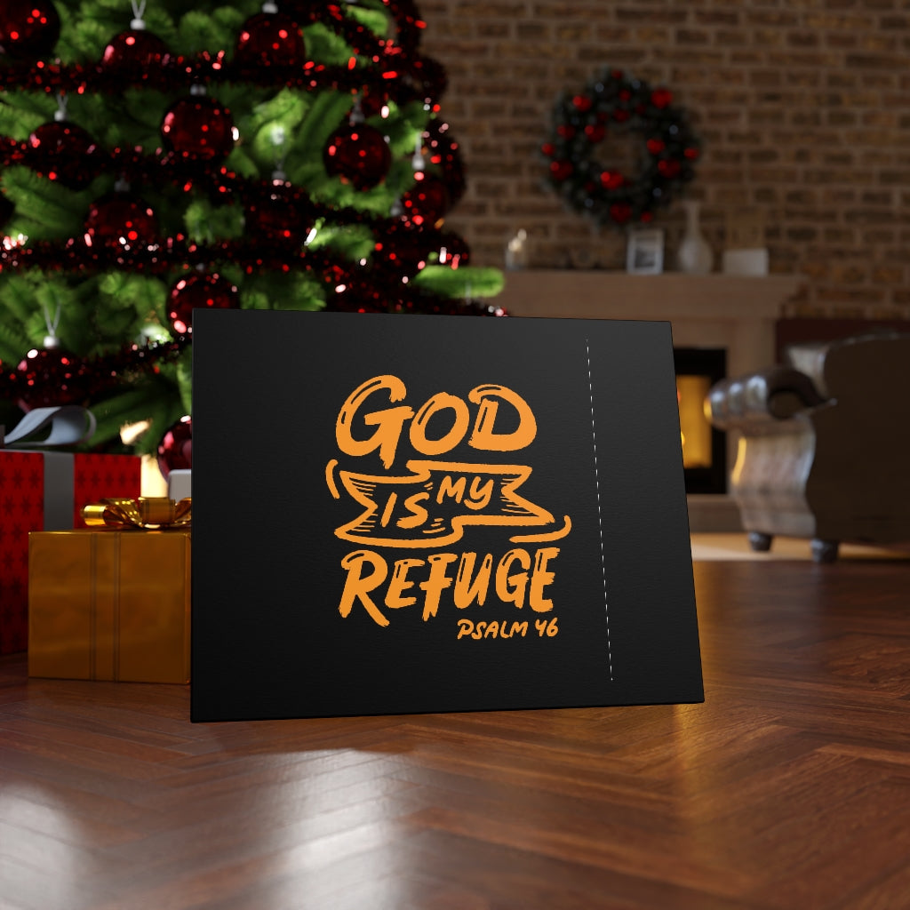 Scripture Walls My Refuge Psalm 46 Bible Verse Canvas Christian Wall Art Ready to Hang Unframed-Express Your Love Gifts