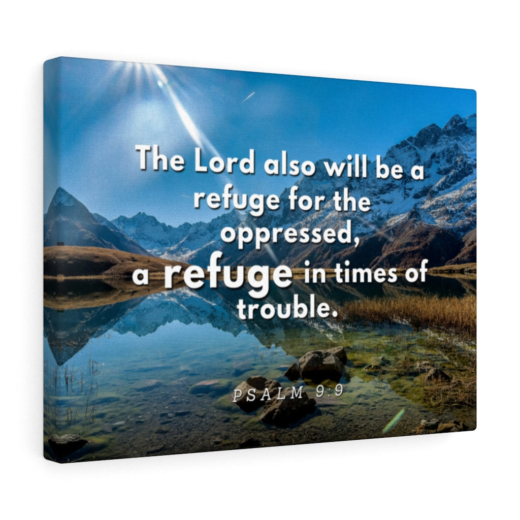 Scripture Walls My Refuge Psalm 9:9 Bible Verse Canvas Christian Wall Art Ready to Hang Unframed-Express Your Love Gifts