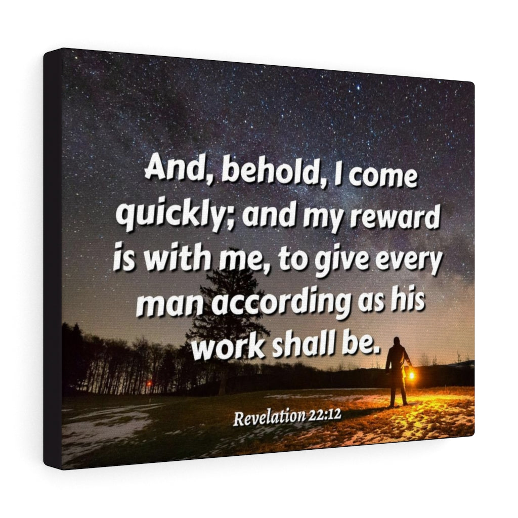 Scripture Walls My Reward Revelation 22:12 Bible Verse Canvas Christian Wall Art Ready to Hang Unframed-Express Your Love Gifts