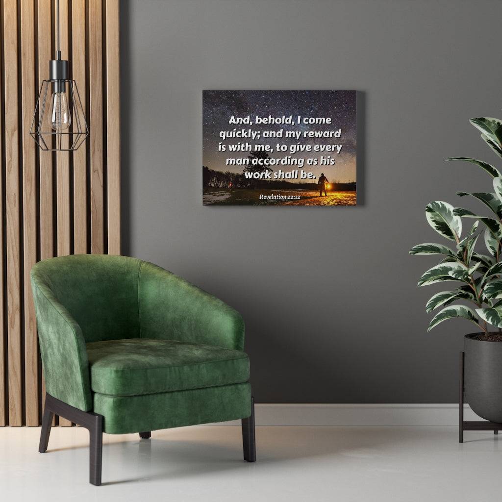 Scripture Walls My Reward Revelation 22:12 Bible Verse Canvas Christian Wall Art Ready to Hang Unframed-Express Your Love Gifts