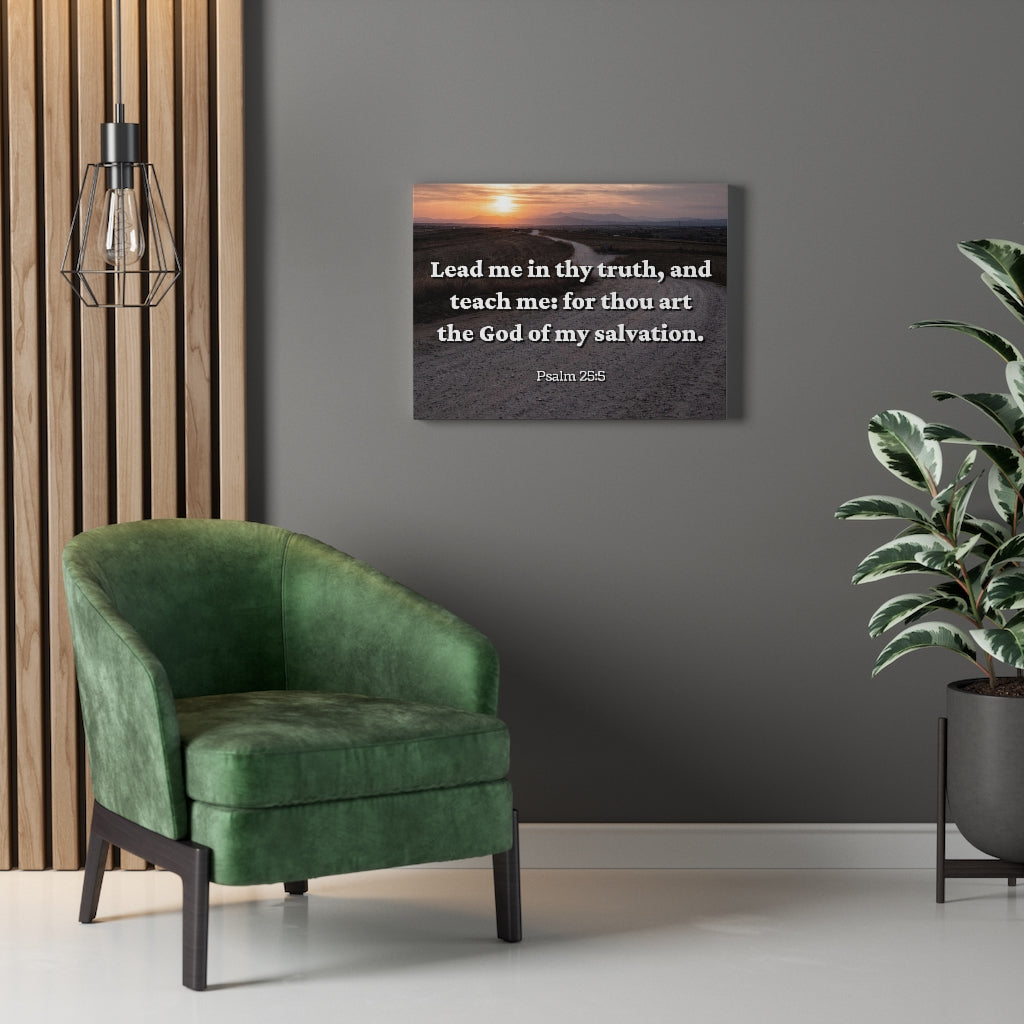 Scripture Walls My Salvation Psalm 25:5 Bible Verse Canvas Christian Wall Art Ready to Hang Unframed-Express Your Love Gifts