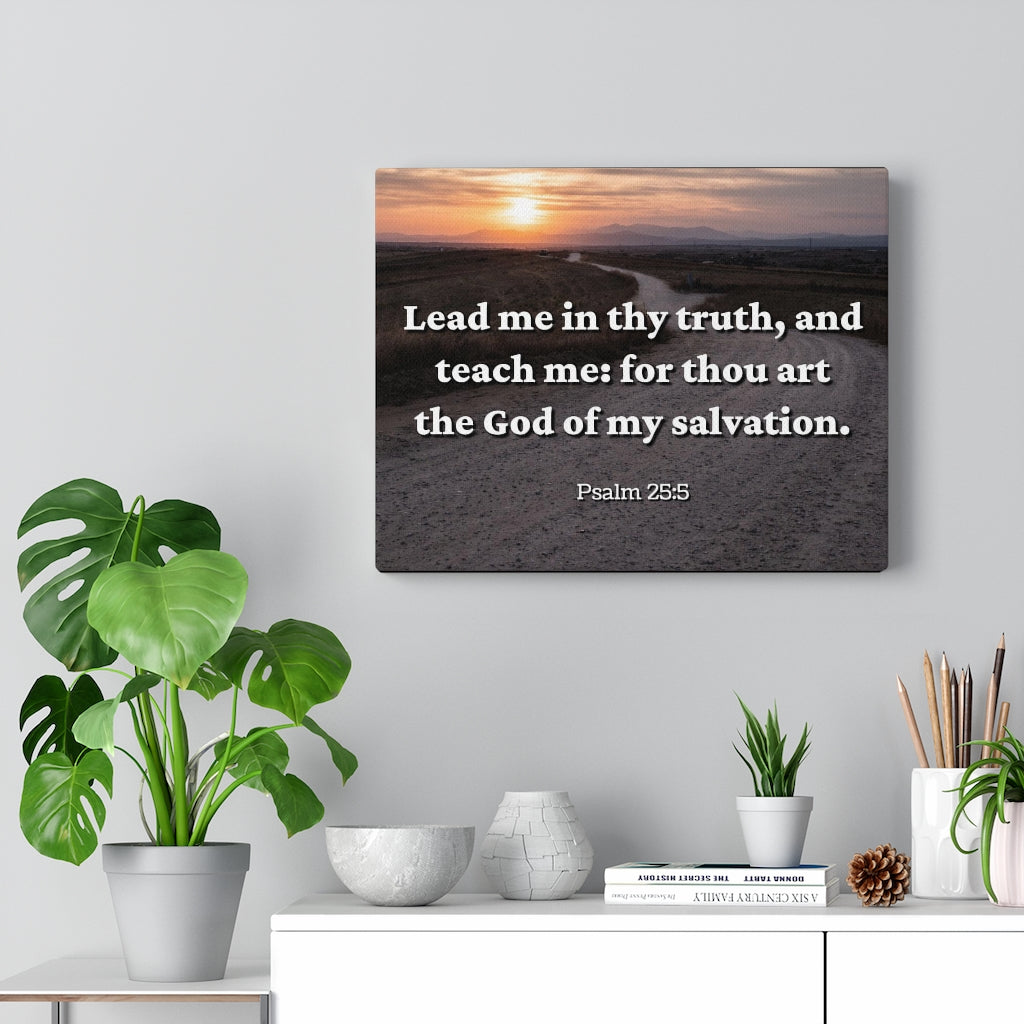 Scripture Walls My Salvation Psalm 25:5 Bible Verse Canvas Christian Wall Art Ready to Hang Unframed-Express Your Love Gifts