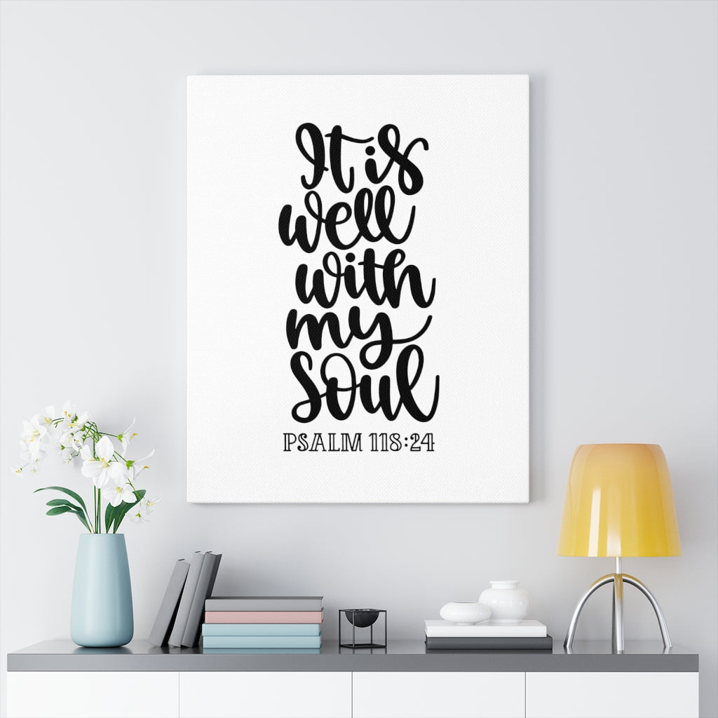 Scripture Walls My Soul Psalm 118:24 Bible Verse Canvas Christian Wall Art Ready to Hang Unframed-Express Your Love Gifts
