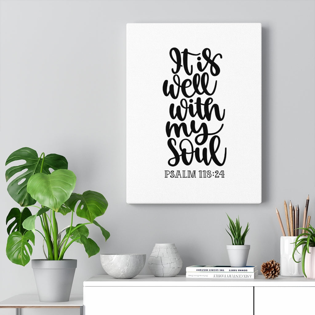 Scripture Walls My Soul Psalm 118:24 Bible Verse Canvas Christian Wall Art Ready to Hang Unframed-Express Your Love Gifts