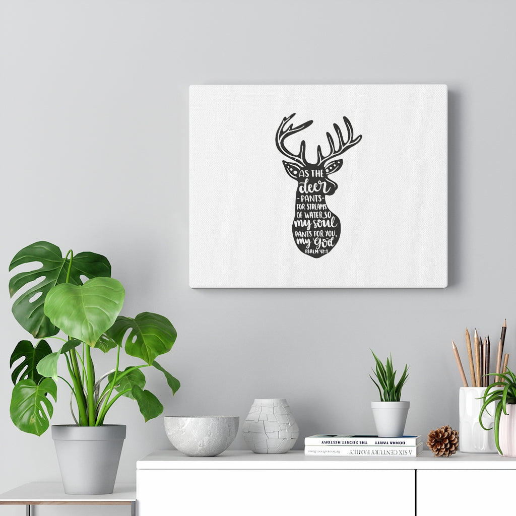 Scripture Walls My Soul Psalm 42:1 Bible Verse Canvas Christian Wall Art Ready to Hang Unframed-Express Your Love Gifts