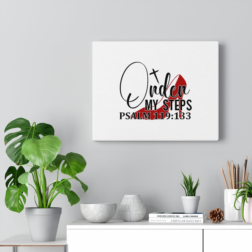 Scripture Walls My Steps Psalm 119:133 Bible Verse Canvas Christian Wall Art Ready to Hang Unframed-Express Your Love Gifts