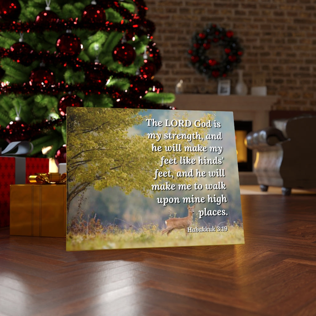 Scripture Walls My Strength Habakkuk 3:19 Bible Verse Canvas Christian Wall Art Ready to Hang Unframed-Express Your Love Gifts