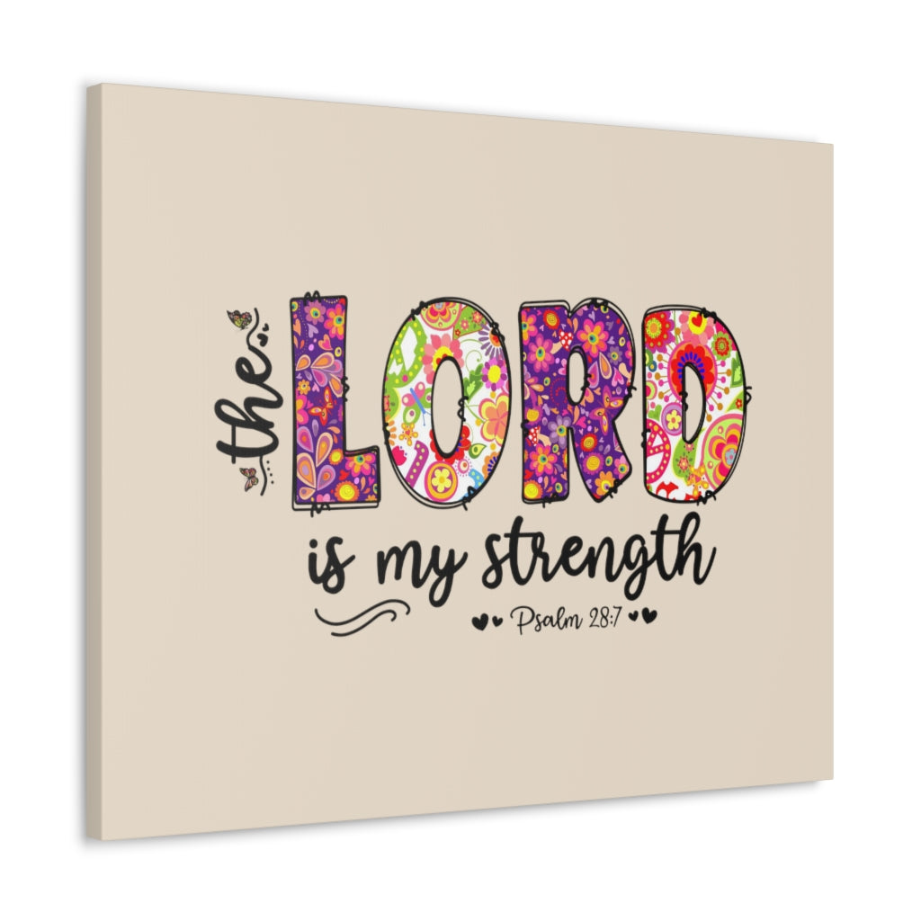 Scripture Walls My Strength Psalm 28:7 Bible Verse Canvas Christian Wall Art Ready to Hang Unframed-Express Your Love Gifts