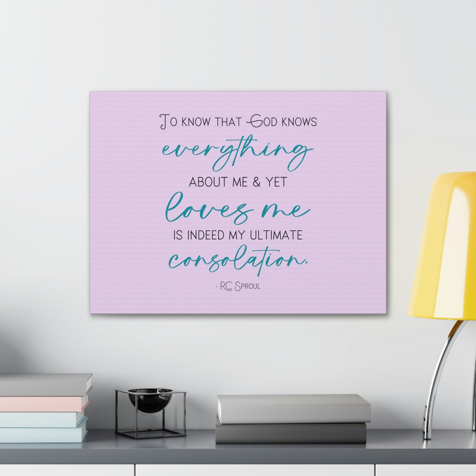 Scripture Walls My Ultimate Consolation RC Sproul 1 John 3:20 Bible Canvas Christian Wall Art Ready to Hang Unframed-Express Your Love Gifts