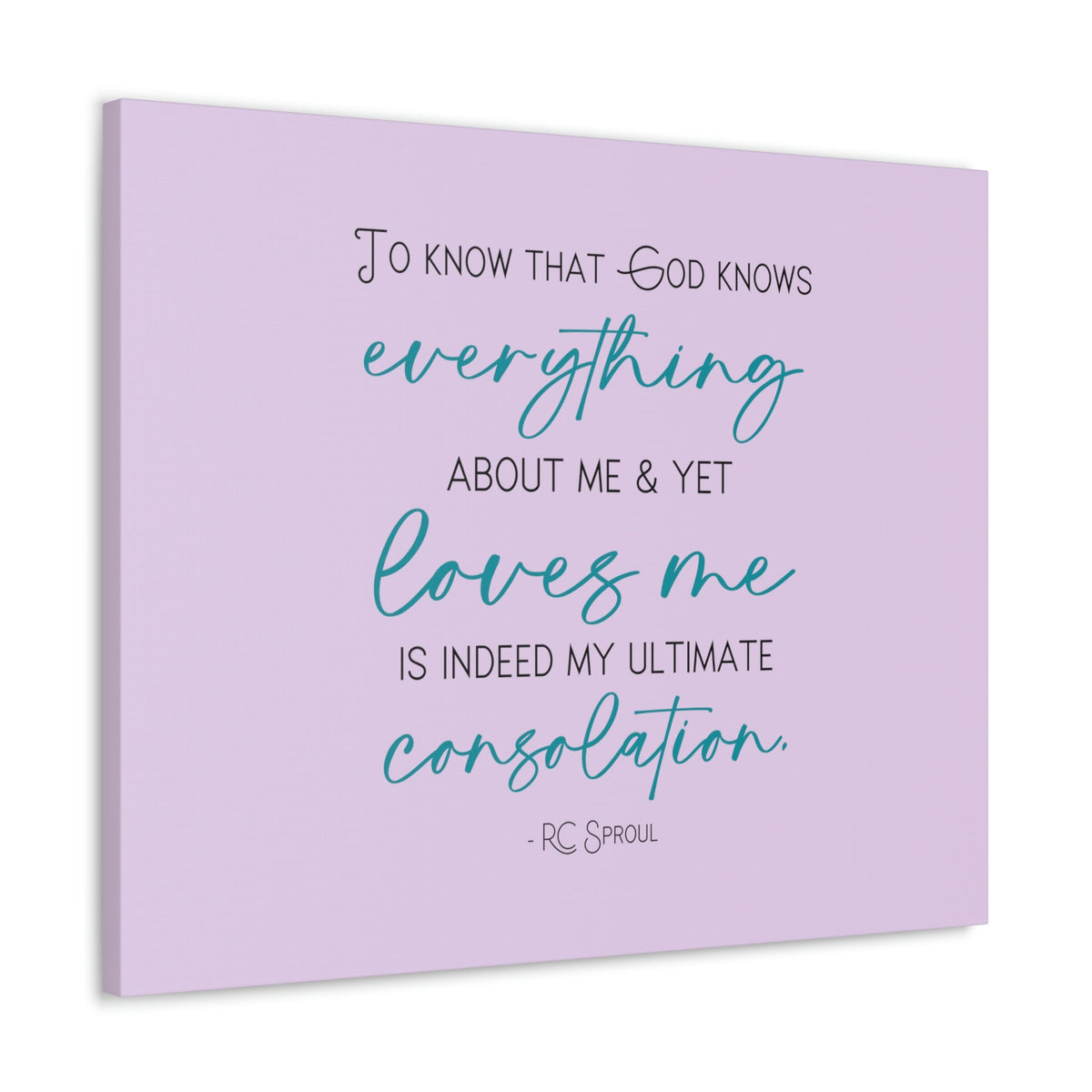 Scripture Walls My Ultimate Consolation RC Sproul 1 John 3:20 Bible Canvas Christian Wall Art Ready to Hang Unframed-Express Your Love Gifts