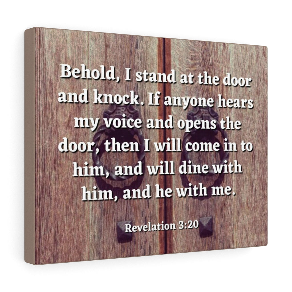 Scripture Walls My Voice Revelation 3:20 Bible Verse Canvas Christian Wall Art Ready to Hang Unframed-Express Your Love Gifts