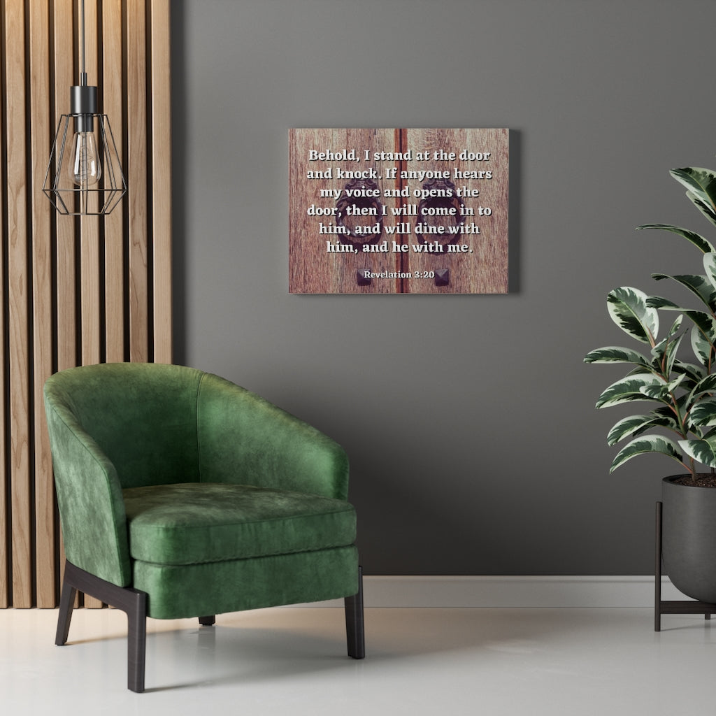 Scripture Walls My Voice Revelation 3:20 Bible Verse Canvas Christian Wall Art Ready to Hang Unframed-Express Your Love Gifts