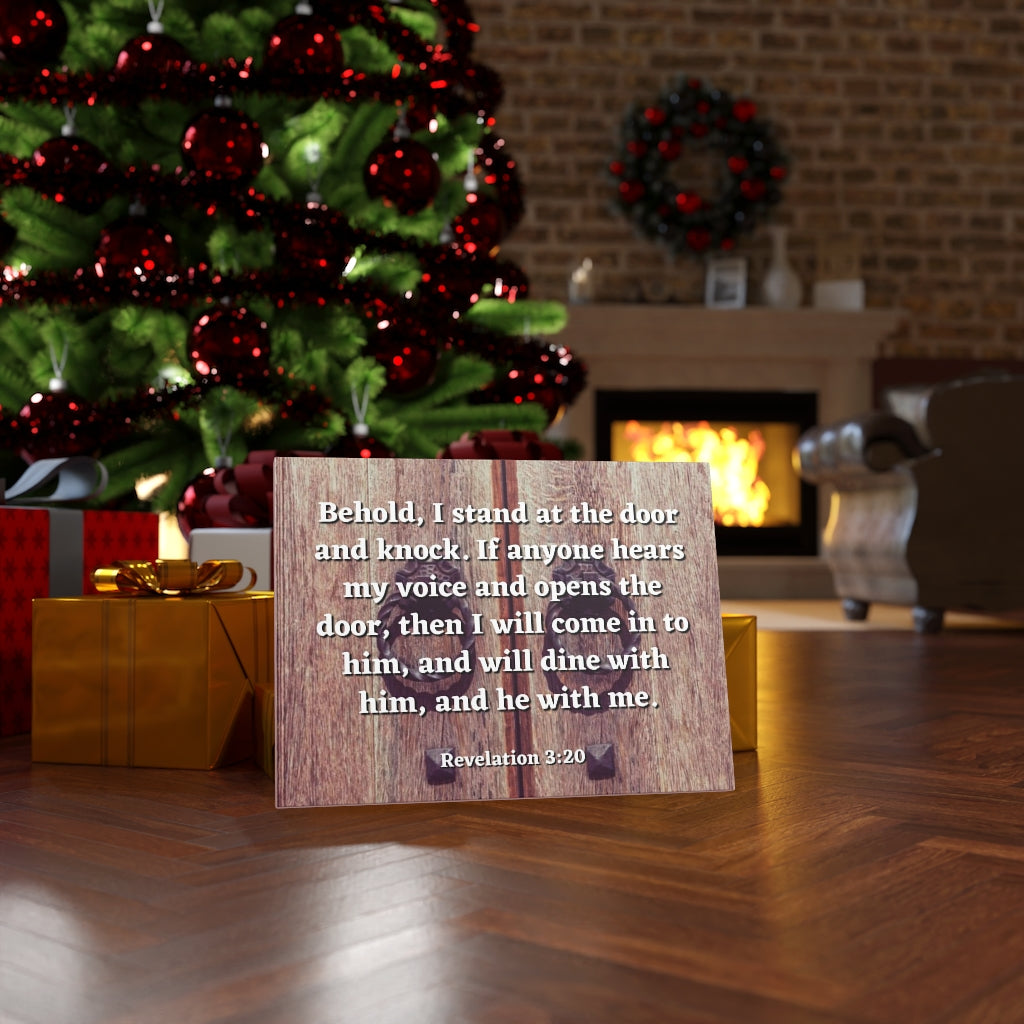 Scripture Walls My Voice Revelation 3:20 Bible Verse Canvas Christian Wall Art Ready to Hang Unframed-Express Your Love Gifts