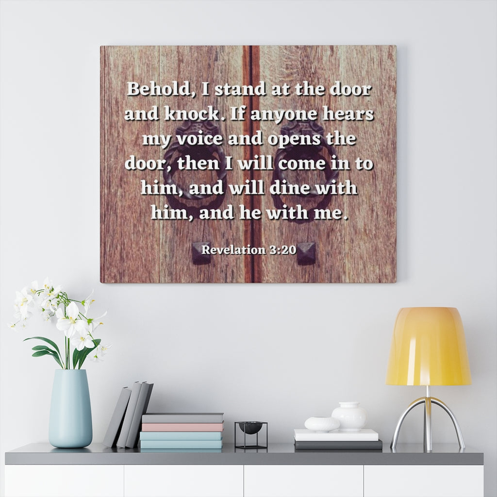 Scripture Walls My Voice Revelation 3:20 Bible Verse Canvas Christian Wall Art Ready to Hang Unframed-Express Your Love Gifts