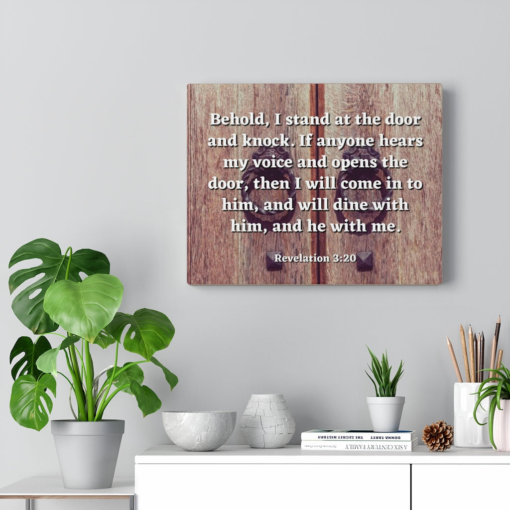 Scripture Walls My Voice Revelation 3:20 Bible Verse Canvas Christian Wall Art Ready to Hang Unframed-Express Your Love Gifts