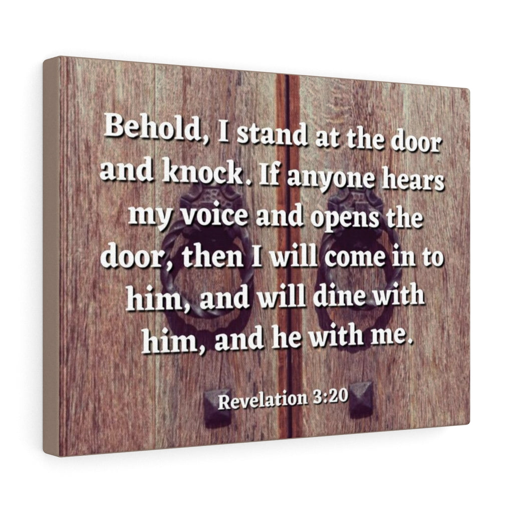 Scripture Walls My Voice Revelation 3:20 Bible Verse Canvas Christian Wall Art Ready to Hang Unframed-Express Your Love Gifts