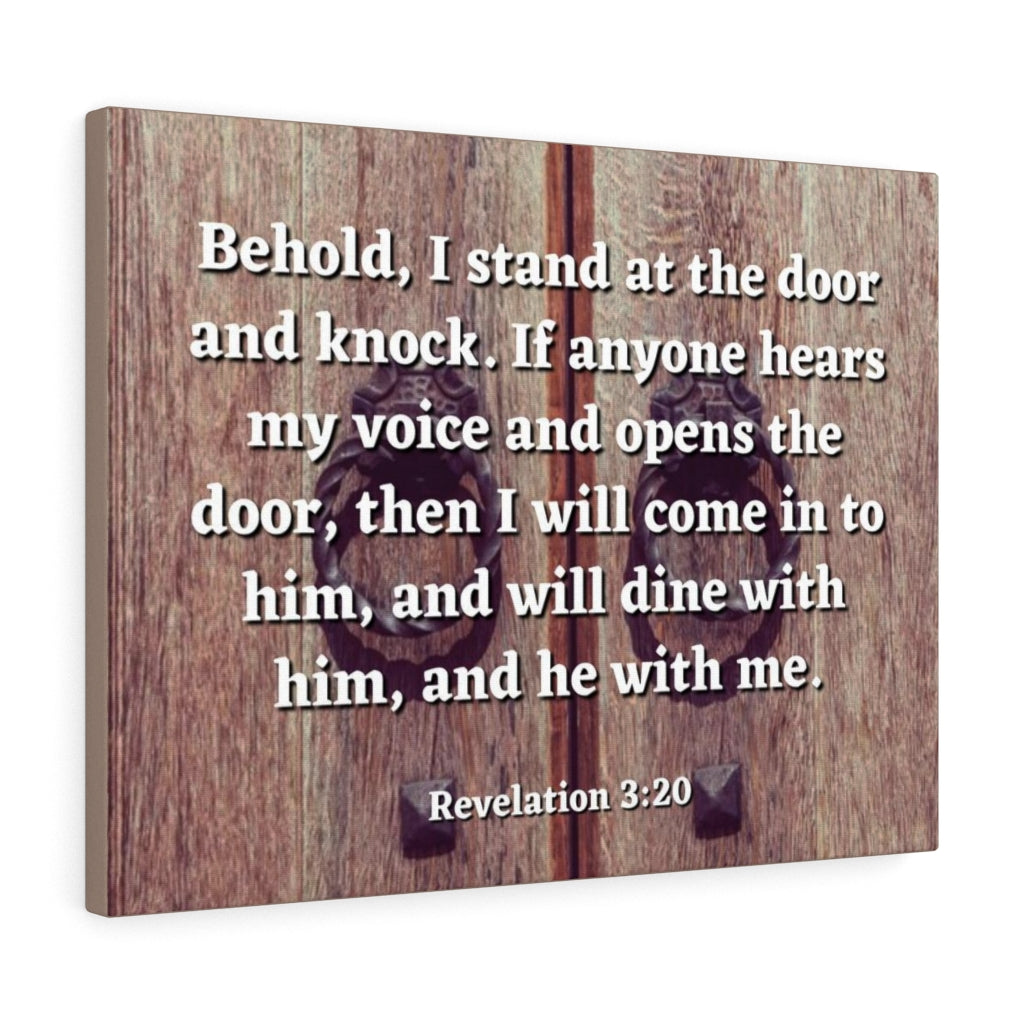 Scripture Walls My Voice Revelation 3:20 Bible Verse Canvas Christian Wall Art Ready to Hang Unframed-Express Your Love Gifts