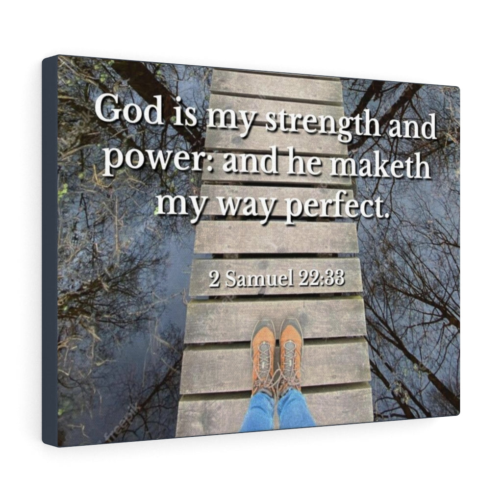 Scripture Walls My Way 2 Samuel 22:33 Bible Verse Canvas Christian Wall Art Ready to Hang Unframed-Express Your Love Gifts