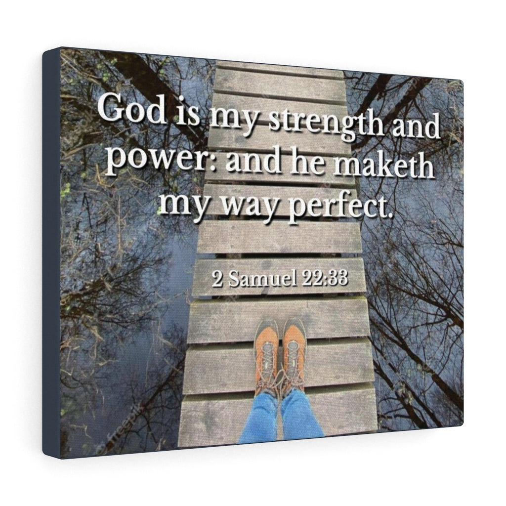 Scripture Walls My Way 2 Samuel 22:33 Bible Verse Canvas Christian Wall Art Ready to Hang Unframed-Express Your Love Gifts