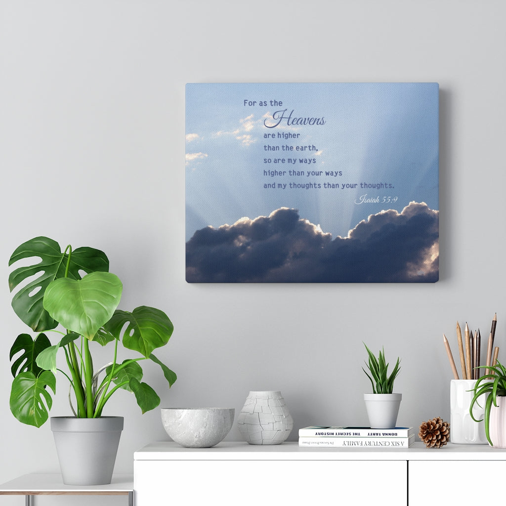 Scripture Walls My Ways Isaiah 55:9 Bible Verse Canvas Christian Wall Art Ready to Hang Unframed-Express Your Love Gifts