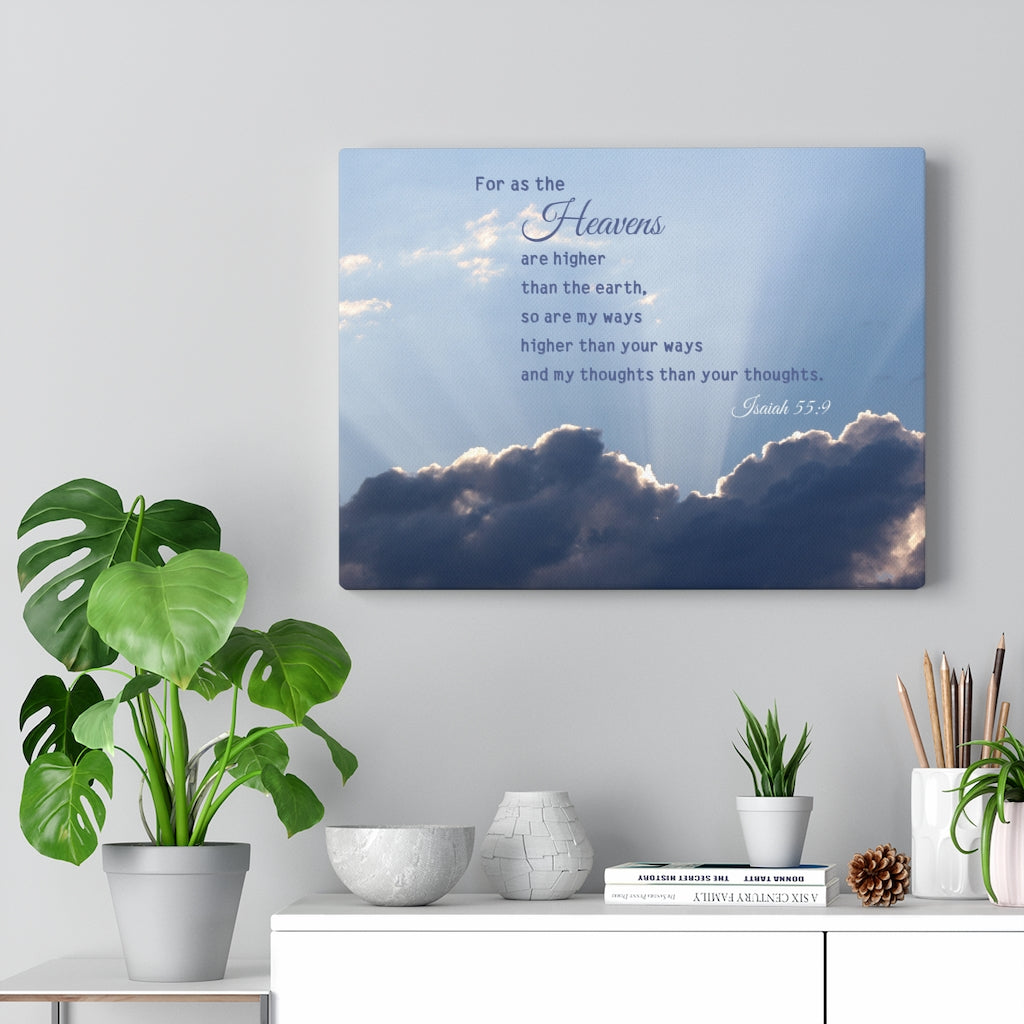 Scripture Walls My Ways Isaiah 55:9 Bible Verse Canvas Christian Wall Art Ready to Hang Unframed-Express Your Love Gifts
