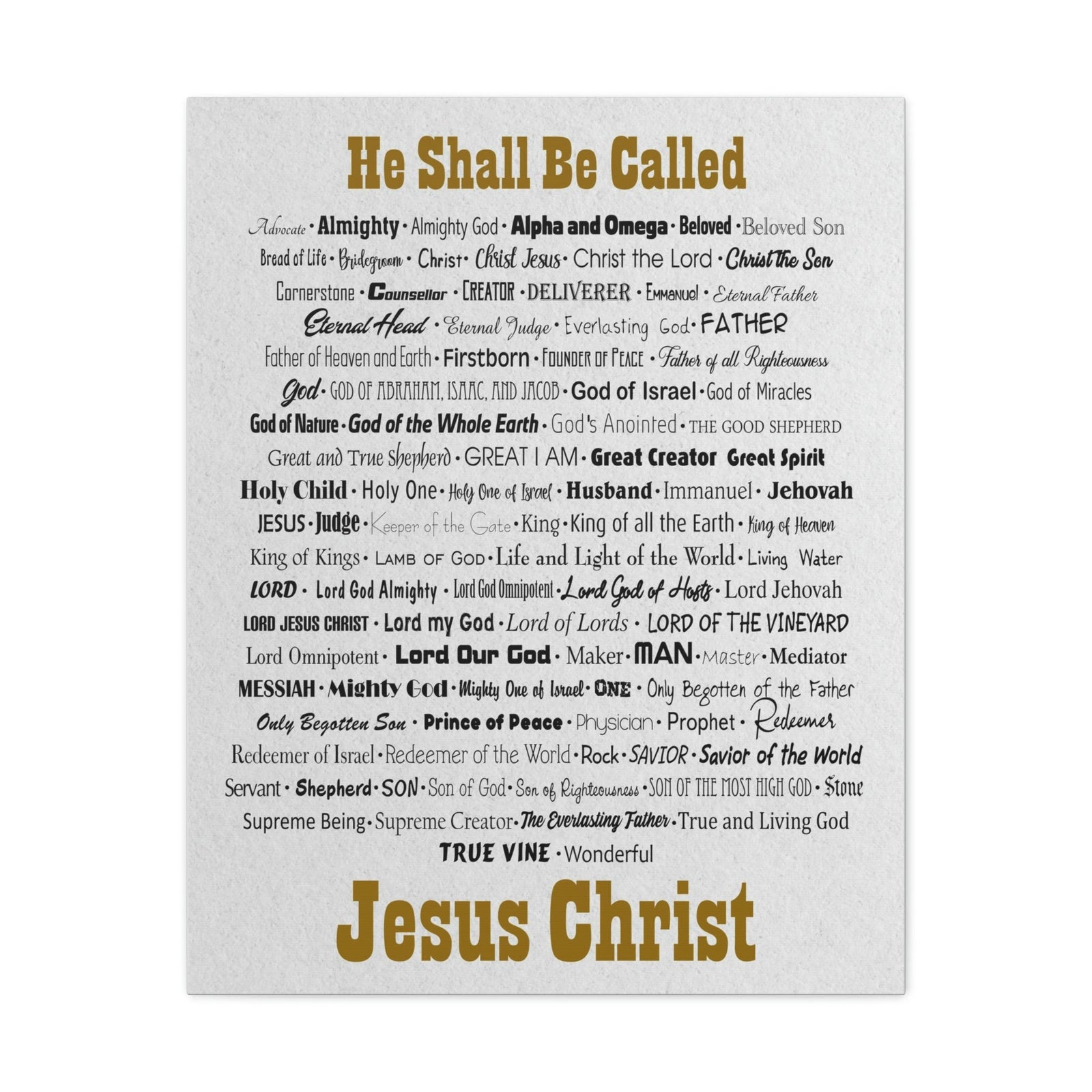 Scripture Walls Names of God He Shall Be Called Matthew 1:21 Christian Home Decor Unframed-Express Your Love Gifts