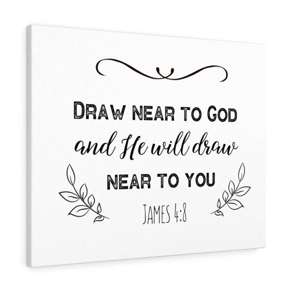 Scripture Walls Near To God James 4:8 Bible Verse Canvas Christian Wall Art Ready to Hang Unframed-Express Your Love Gifts