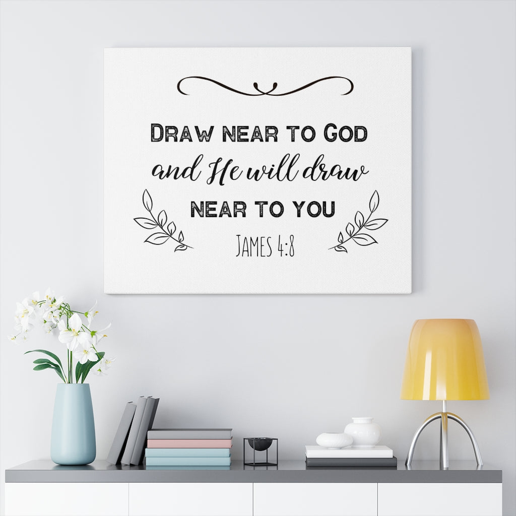 Scripture Walls Near To God James 4:8 Bible Verse Canvas Christian Wall Art Ready to Hang Unframed-Express Your Love Gifts