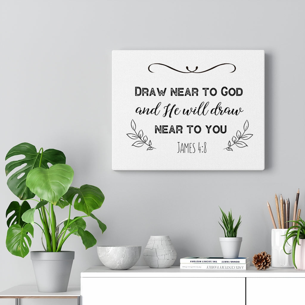 Scripture Walls Near To God James 4:8 Bible Verse Canvas Christian Wall Art Ready to Hang Unframed-Express Your Love Gifts