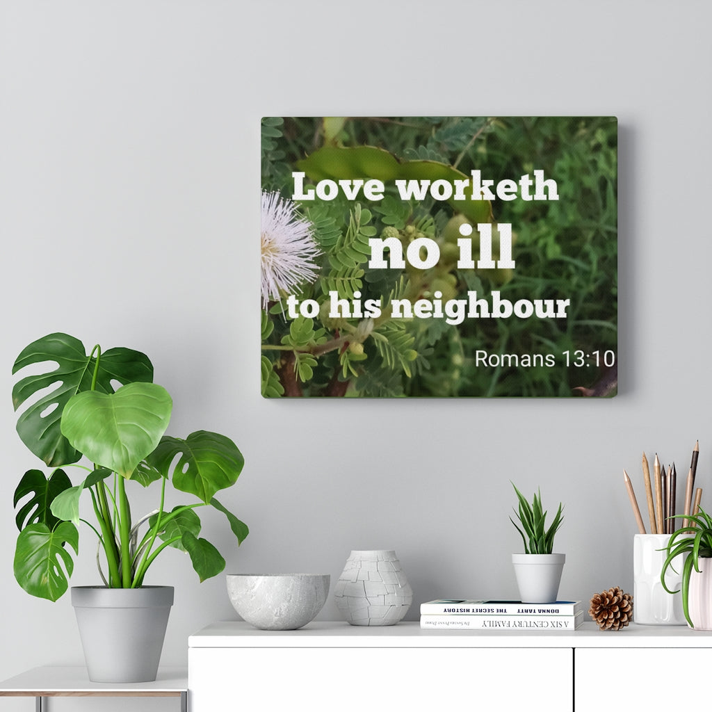Scripture Walls Neighbor Romans 13:10 Bible Verse Canvas Christian Wall Art Ready to Hang Unframed-Express Your Love Gifts
