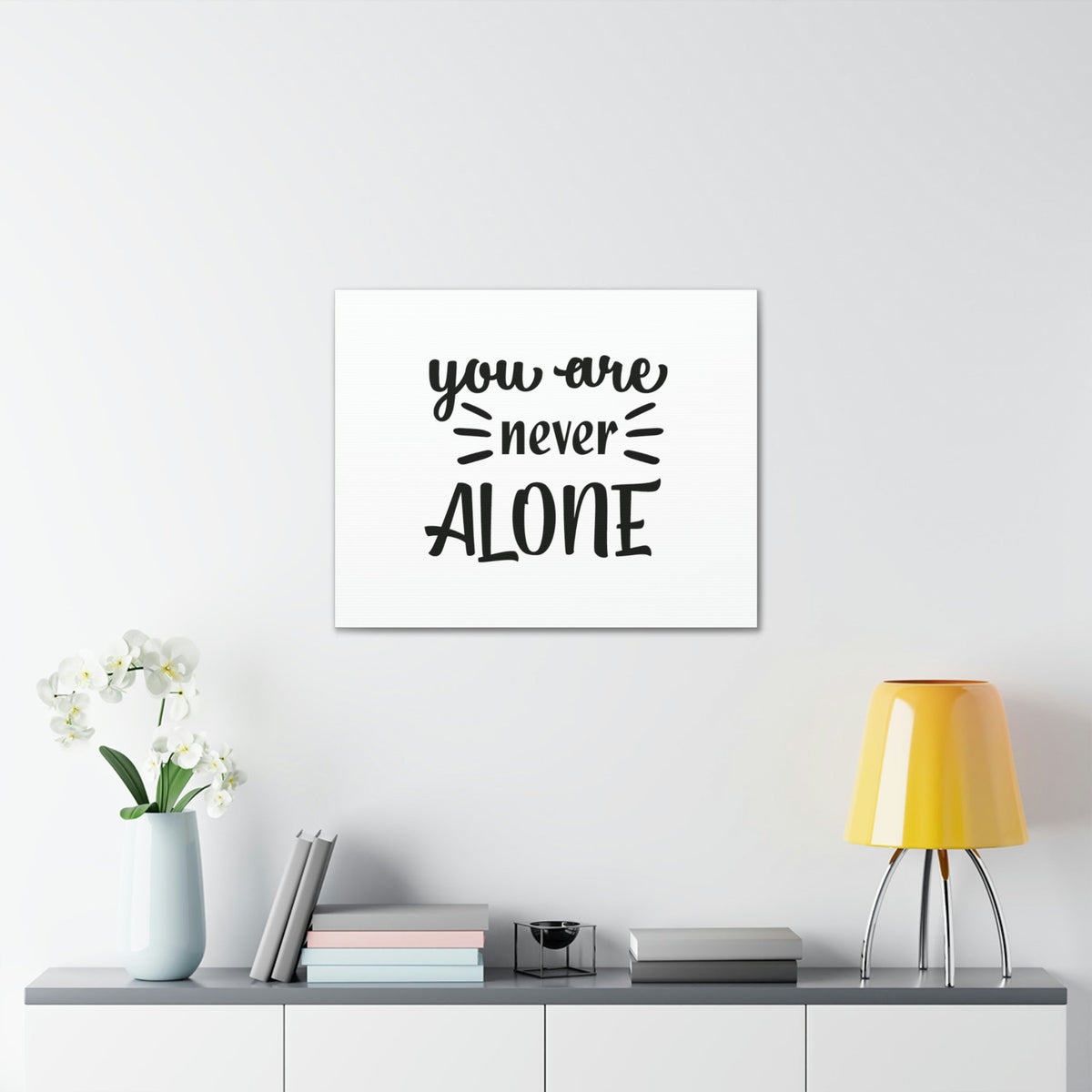 Scripture Walls Never Alone Psalm 23:4 Christian Wall Art Bible Verse Print Ready to Hang Unframed-Express Your Love Gifts