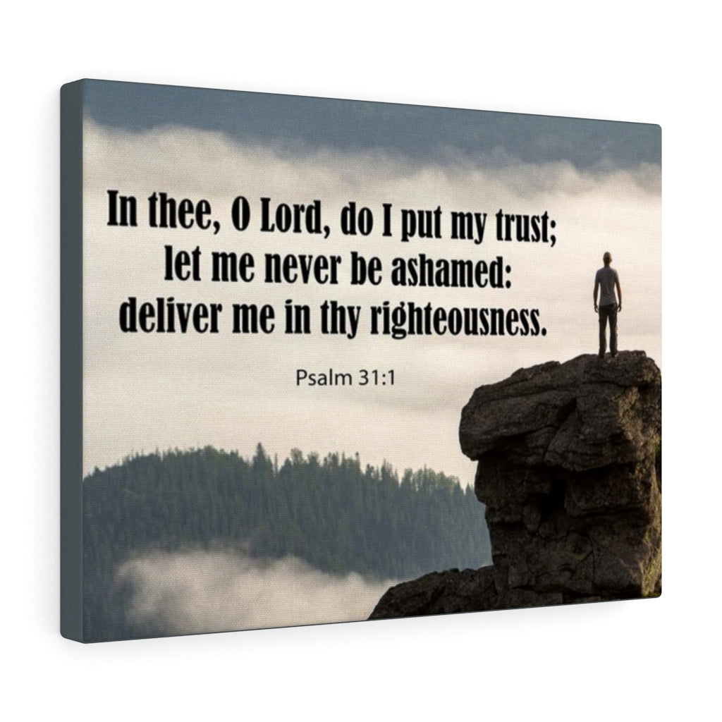 Scripture Walls Never Be Ashamed Psalm 31:1 Bible Verse Canvas Christian Wall Art Ready to Hang Unframed-Express Your Love Gifts