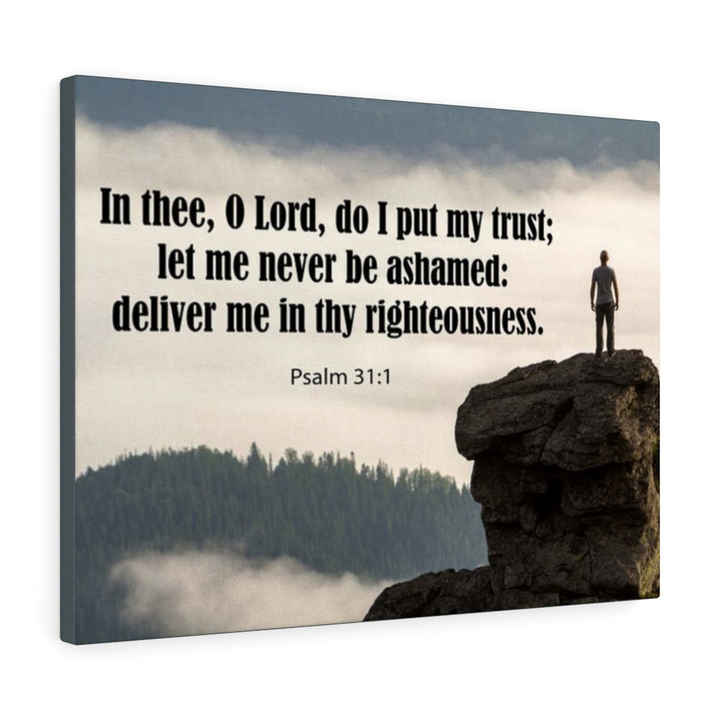 Scripture Walls Never Be Ashamed Psalm 31:1 Bible Verse Canvas Christian Wall Art Ready to Hang Unframed-Express Your Love Gifts