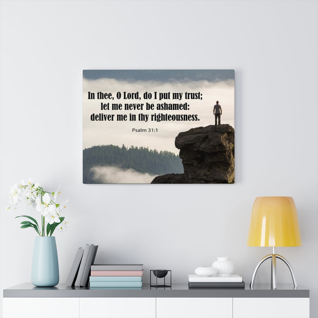 Scripture Walls Never Be Ashamed Psalm 31:1 Bible Verse Canvas Christian Wall Art Ready to Hang Unframed-Express Your Love Gifts