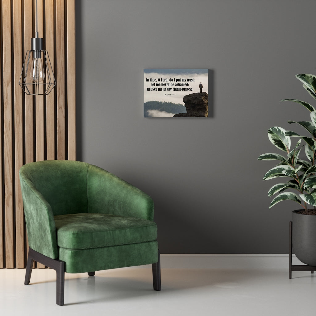 Scripture Walls Never Be Ashamed Psalm 31:1 Bible Verse Canvas Christian Wall Art Ready to Hang Unframed-Express Your Love Gifts