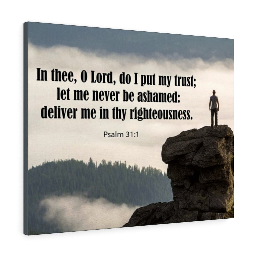 Scripture Walls Never Be Ashamed Psalm 31:1 Bible Verse Canvas Christian Wall Art Ready to Hang Unframed-Express Your Love Gifts