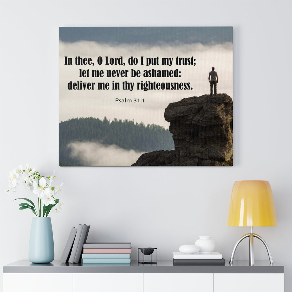 Scripture Walls Never Be Ashamed Psalm 31:1 Bible Verse Canvas Christian Wall Art Ready to Hang Unframed-Express Your Love Gifts