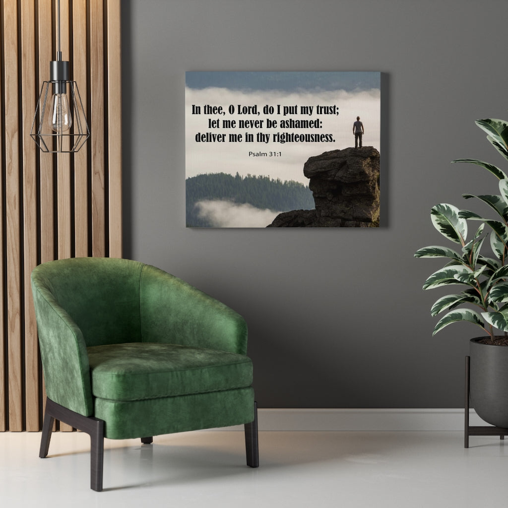 Scripture Walls Never Be Ashamed Psalm 31:1 Bible Verse Canvas Christian Wall Art Ready to Hang Unframed-Express Your Love Gifts