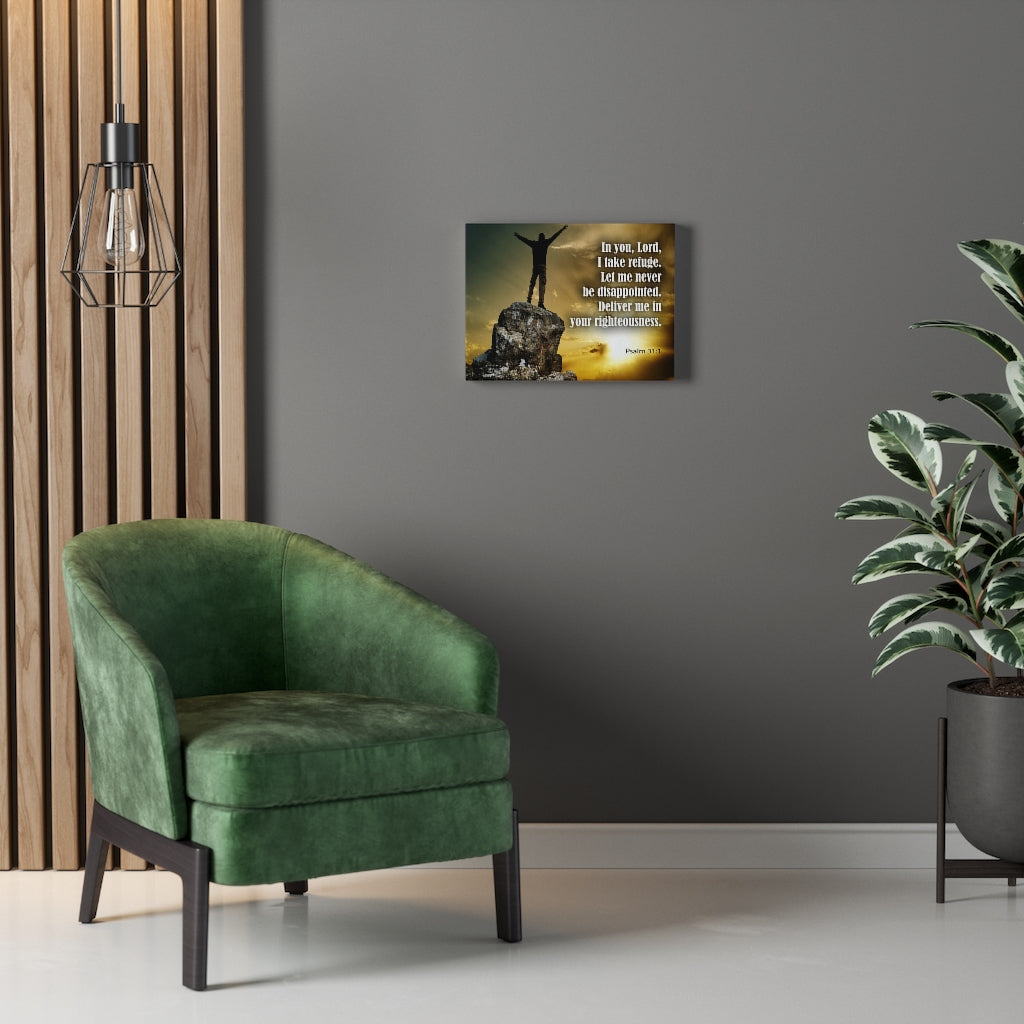 Scripture Walls Never Be Disappointed Psalm 31:1 Bible Verse Canvas Christian Wall Art Ready to Hang Unframed-Express Your Love Gifts