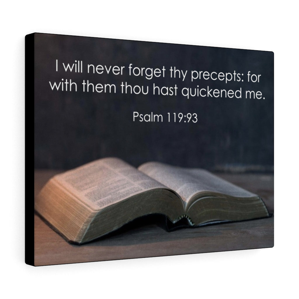 Scripture Walls Never Forget Thy Precepts Psalm 119:93 Bible Verse Canvas Christian Wall Art Ready to Hang Unframed-Express Your Love Gifts