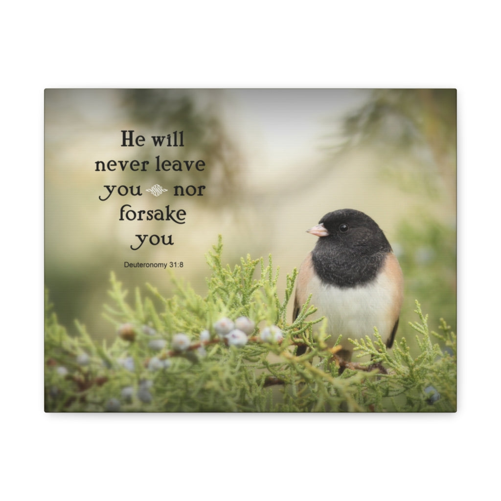 Scripture Walls Never Forsake Deuteronomy 31:8 Bible Verse Canvas Christian Wall Art Ready to Hang Unframed-Express Your Love Gifts