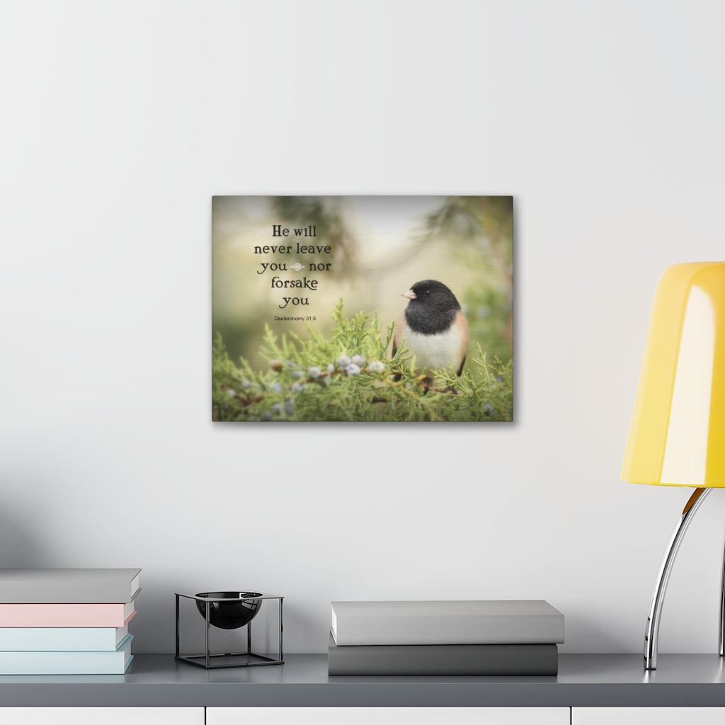 Scripture Walls Never Forsake Deuteronomy 31:8 Bible Verse Canvas Christian Wall Art Ready to Hang Unframed-Express Your Love Gifts