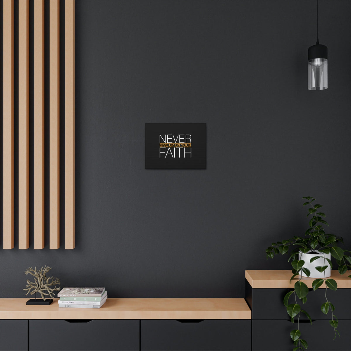 Scripture Walls Never Give Up On Your Faith Ephesians 2:8 Christian Wall Art Bible Verse Print Ready to Hang Unframed-Express Your Love Gifts