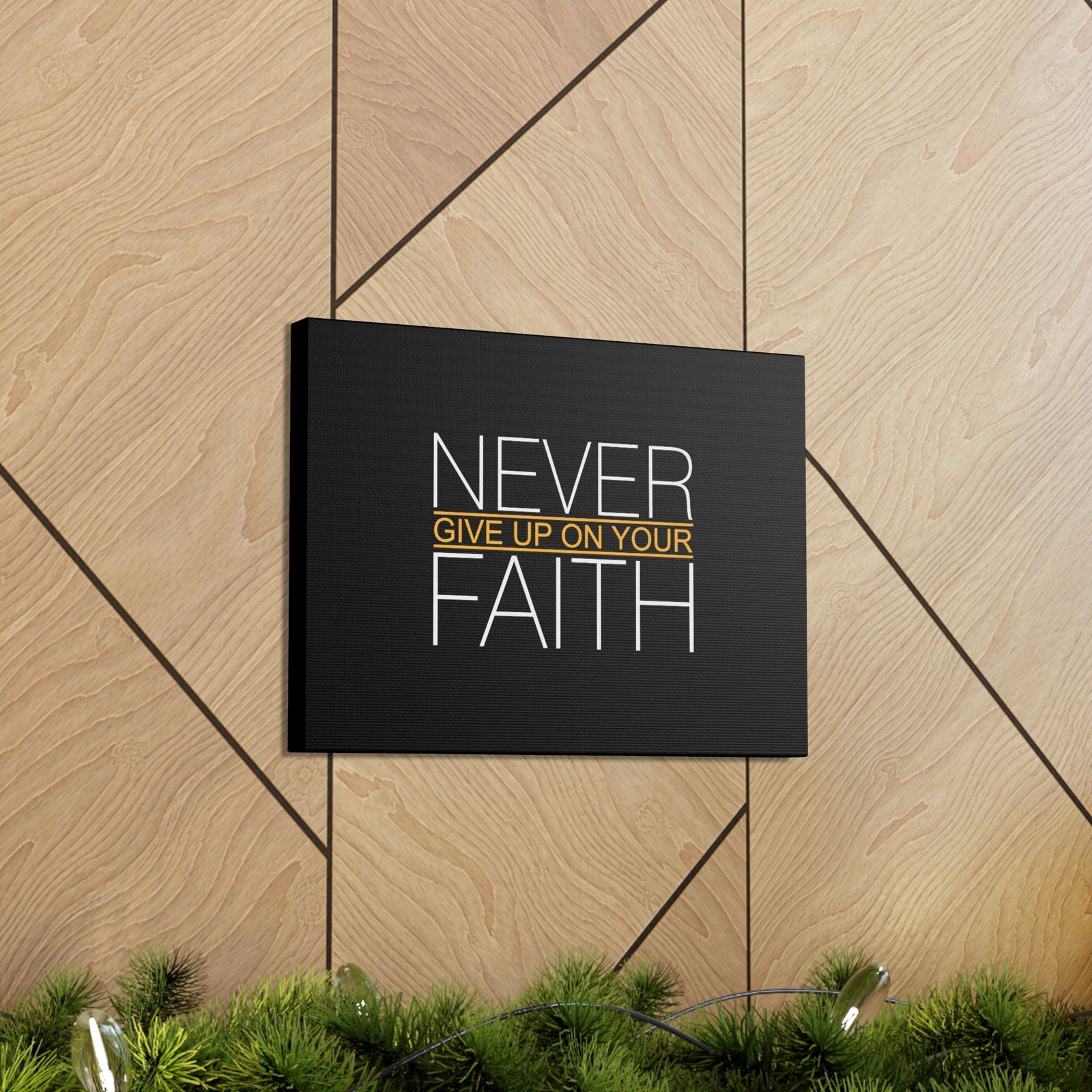 Scripture Walls Never Give Up On Your Faith Ephesians 2:8 Christian Wall Art Bible Verse Print Ready to Hang Unframed-Express Your Love Gifts