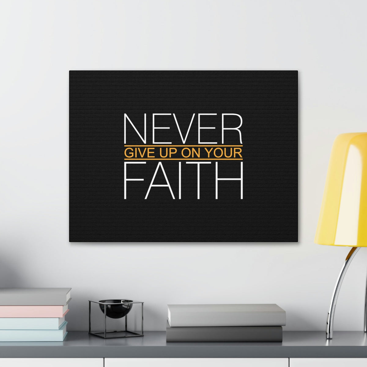 Scripture Walls Never Give Up On Your Faith Ephesians 2:8 Christian Wall Art Bible Verse Print Ready to Hang Unframed-Express Your Love Gifts