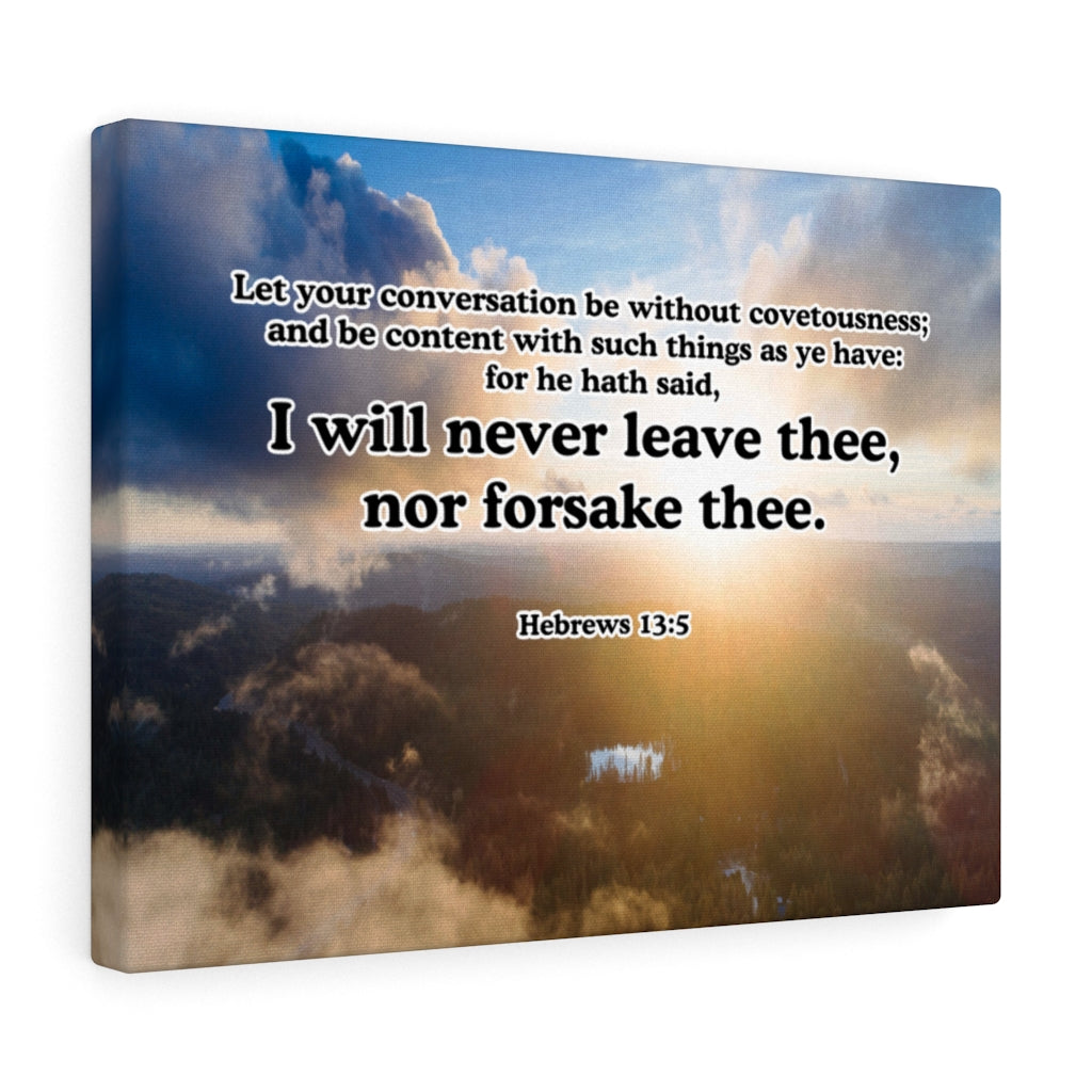 Scripture Walls Never Leave or Forsake You Hebrews 13:5 Wall Art Christian Home Decor Unframed-Express Your Love Gifts